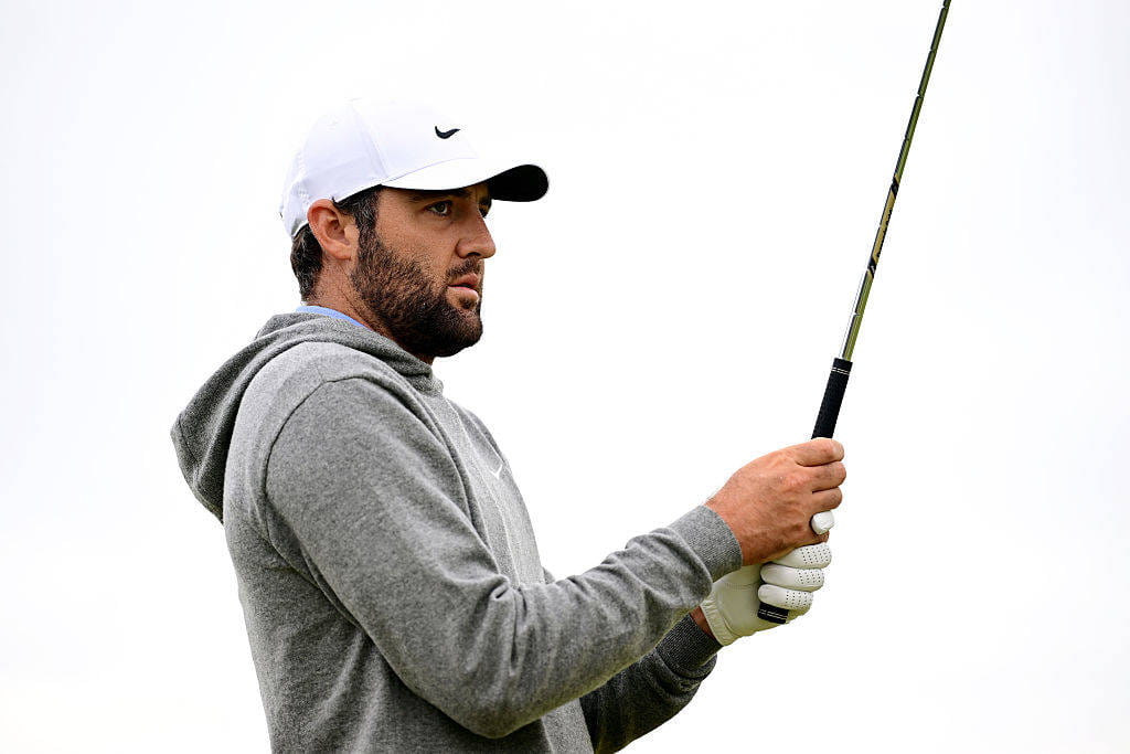 Scottie Scheffler during a practice round at Royal Portrush